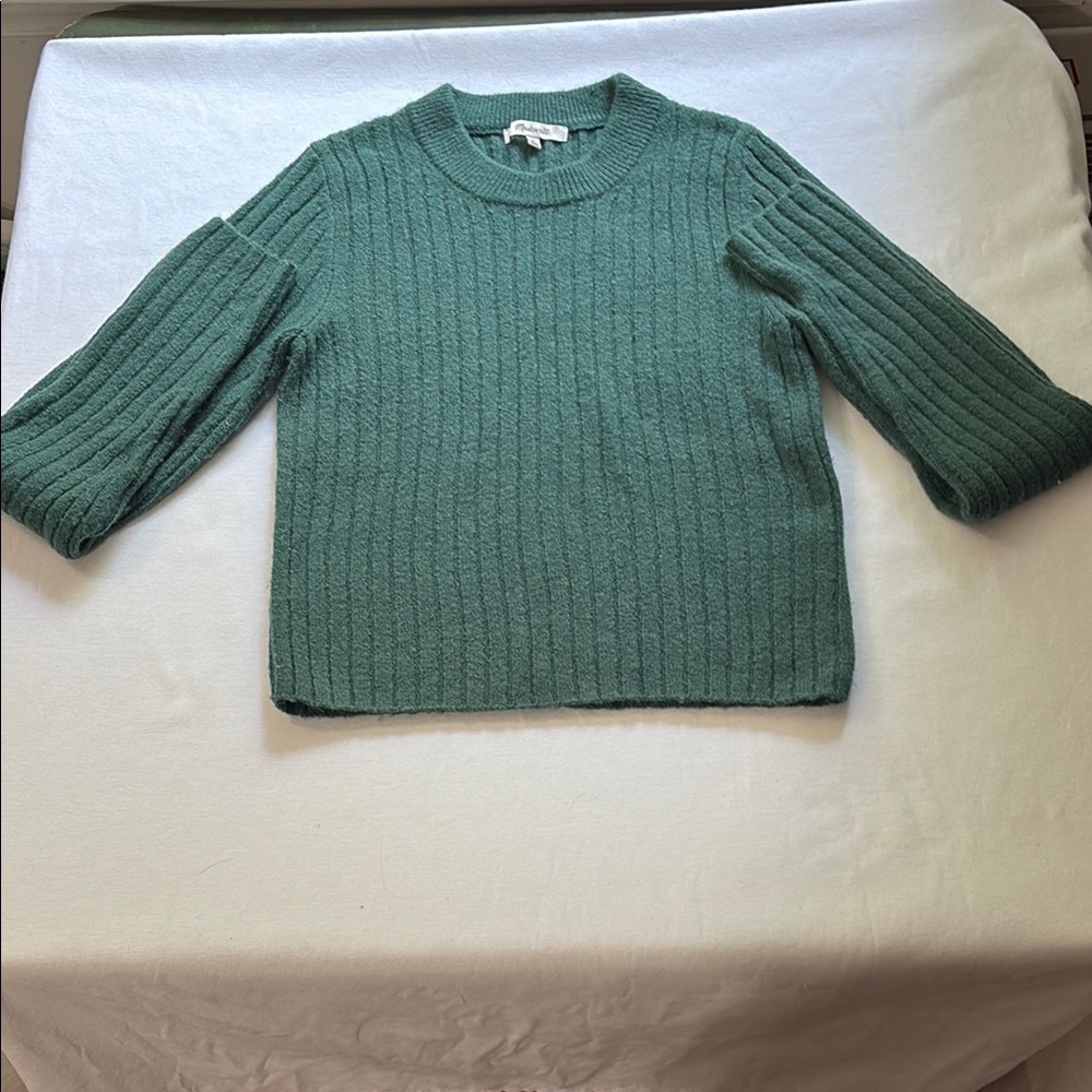 Madewell Green Crew Neck Sweater with Relaxed Fit - small